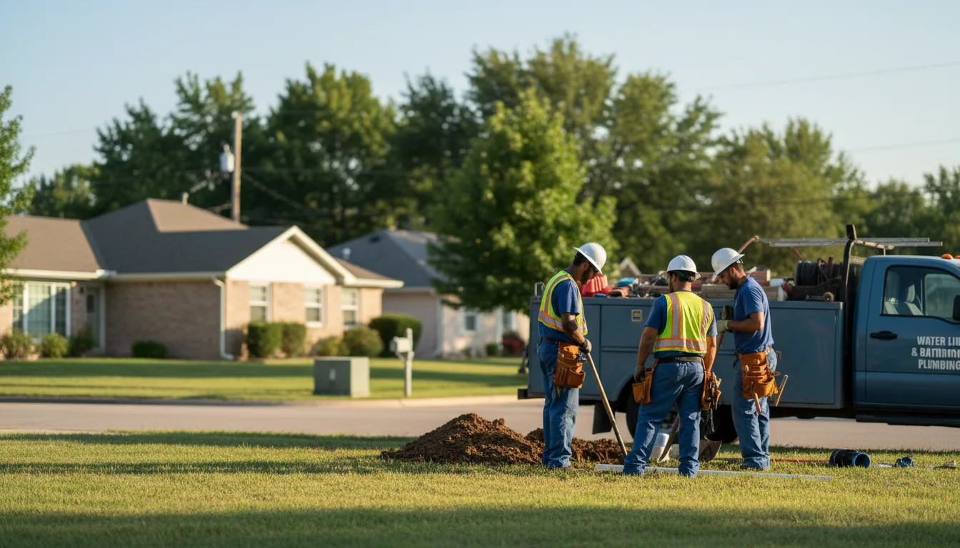 Residential water line and bathroom plumbing service in Wiota, IA